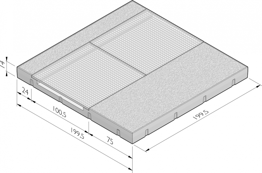 Dalle de plancher à grille gratte-pieds