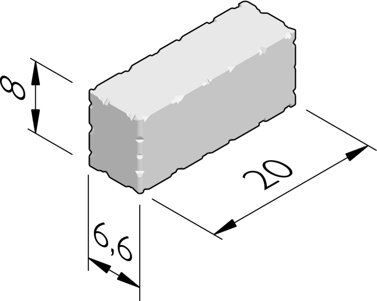 Rustico 20x6,6 dikformaat